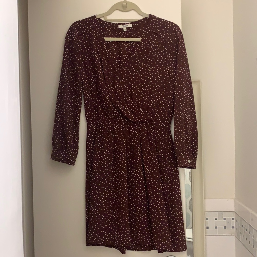 Madewell Polka Dot Silk Wrap Dress Size 2